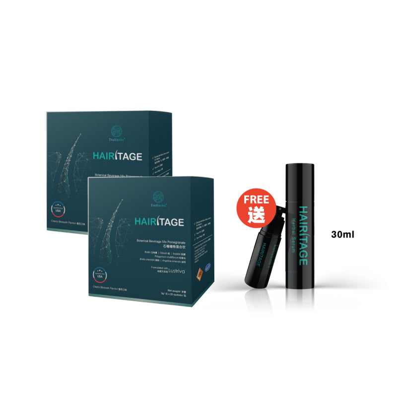 TruHerbs Hairitage 20 sachets - To Prevent Hair Loss & Promote Hair Growth